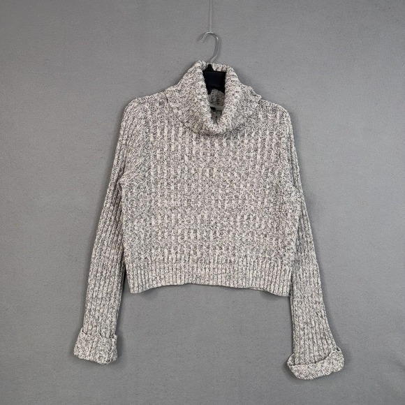 Free People Sweaters - Free People Sweater Womens Large Gray Turtleneck Chunky Knit Comfy Cozy Pullover